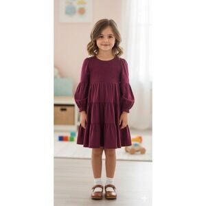 Matilda Jane Girls Amaranthus Tiered‎ Ruffle Dress Size 8 New Burgundy